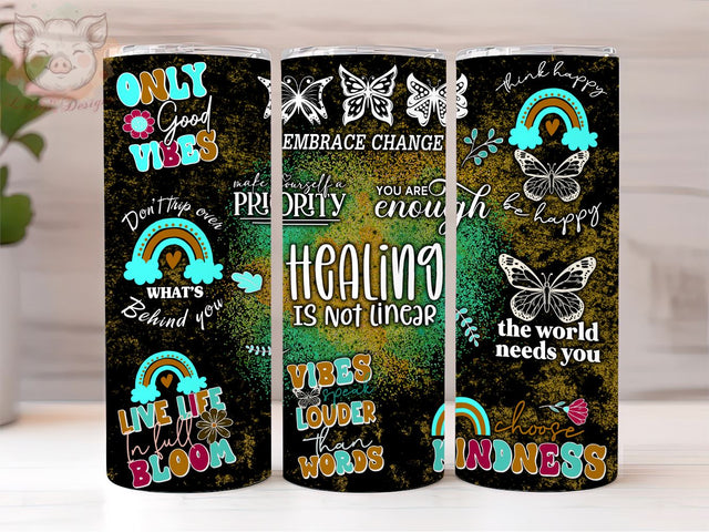 Inspirational Positive Affirmation 20oz Tumbler Png, Straight & Tapered Tumbler Png, Inspirational Tumbler Png, Digital Download PNG Sublimation Lara' s Designs 