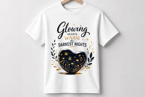 Inspirational Quote PNG Glowing Hearts Encouragement Sublimation Design SVG BillahCrafts 