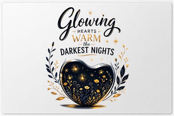 Inspirational Quote PNG Glowing Hearts Encouragement Sublimation Design SVG BillahCrafts 