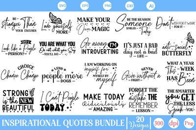 Inspirational Quotes Bundle, Motivational Quotes SVG, SVGs,Quotes and Sayings,Food & Drink,On Sale, Print & Cut SVG DesignPlante 503 