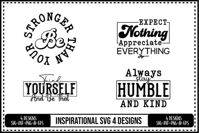 Inspirational Quotes Svg 4 Designs SVG shah alam 
