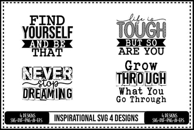 Inspirational Quotes Svg 4 Designs SVG shah alam 