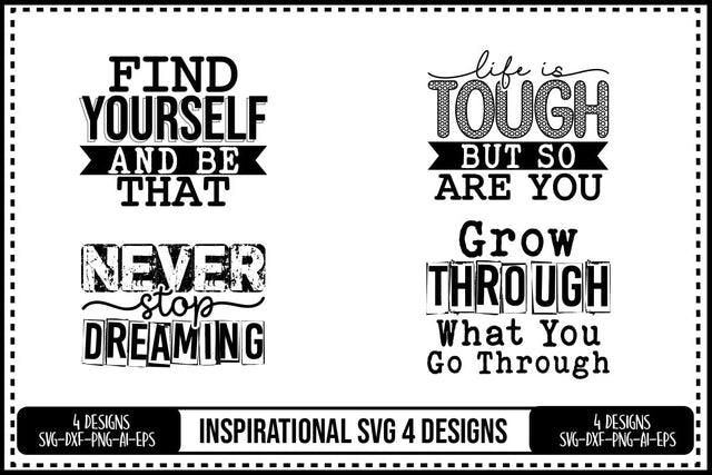 Inspirational Quotes Svg 4 Designs SVG shah alam 
