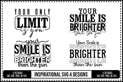 Inspirational Quotes Svg 4 Designs SVG shah alam 