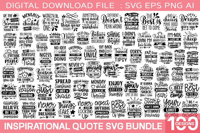 Inspirational Quotes svg Bundle / motivational design SVG designmaster24 