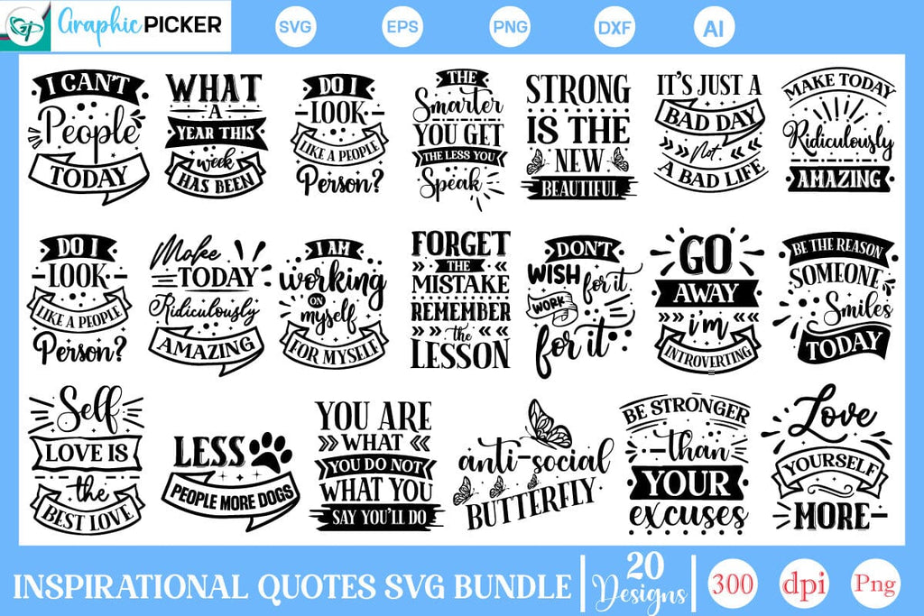 Inspirational Quotes SVG Bundle, Motivational Quotes SVG Bundle, SVGs ...