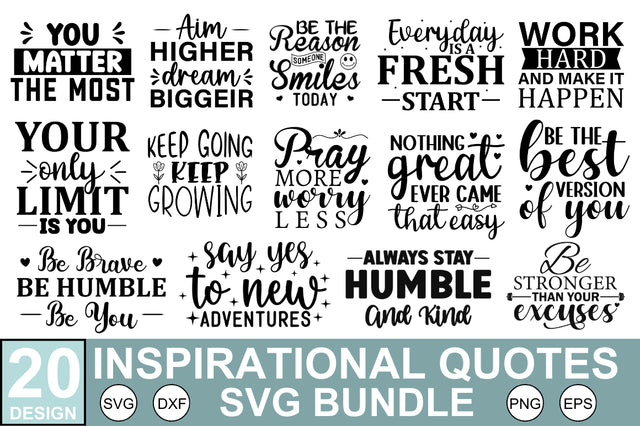 Inspirational quotes svg bundle SVG Designangry 