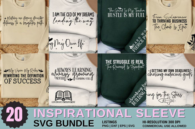 Inspirational Sleeve SVG Design Bundle SVG Designangry 