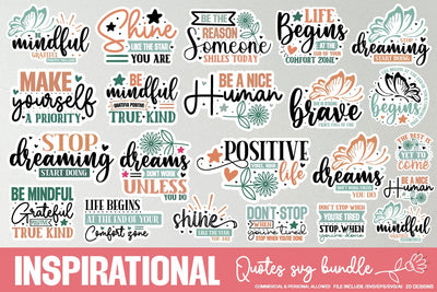 Inspirational Sticker Quotes Svg Bundle/SVGs,Quotes and Sayings,Food & Drink,On Sale, Print & Cut SVG designmaster24 