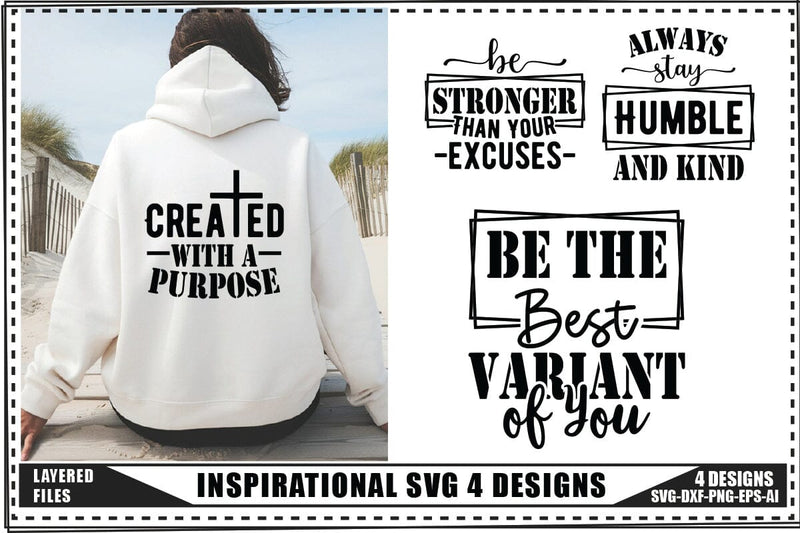 Inspirational Svg 4 Designs, Inspirational Quotes Svg SVG shah alam 