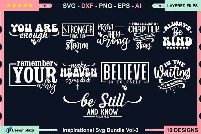 Inspirational Svg Bundle Vol-3 SVG shah alam 