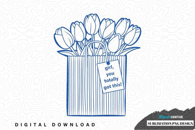 Inspirational tulip bouquet sublimation png design Sublimation Regulrcrative 