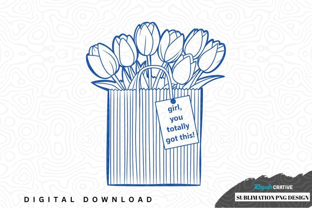 Inspirational tulip bouquet sublimation png design Sublimation Regulrcrative 