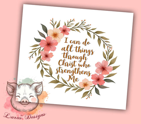 Inspirational Tumbler, Christian Drinkware, Faith-Based Gift, Religious Mug, Motivational Tumbler, 20oz Sublimation Wrap, Bible Verse Tumbler Sublimation Lara' s Designs 