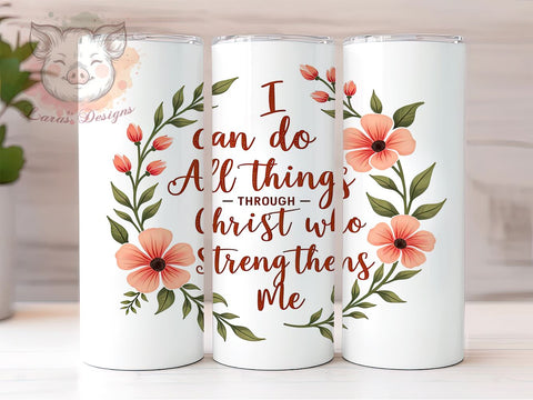 Inspirational Tumbler, Christian Drinkware, Faith-Based Gift, Religious Mug, Motivational Tumbler, 20oz Sublimation Wrap, Bible Verse Tumbler Sublimation Lara' s Designs 