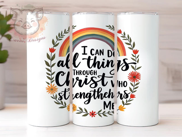 Inspirational Tumbler, Christian Drinkware, Faith-Based Gift, Religious Mug, Motivational Tumbler, 20oz Sublimation Wrap, Bible Verse Tumbler Sublimation Lara' s Designs 