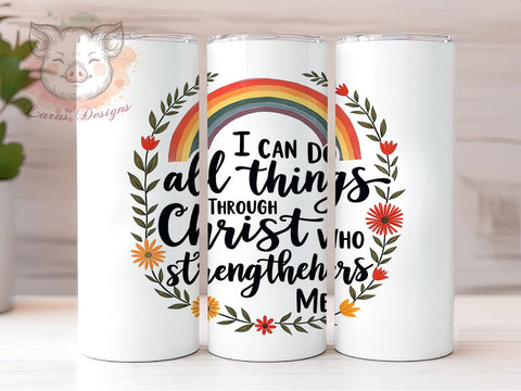 Inspirational Tumbler, Christian Drinkware, Faith-Based Gift, Religious Mug, Motivational Tumbler, 20oz Sublimation Wrap, Bible Verse Tumbler Sublimation Lara' s Designs 