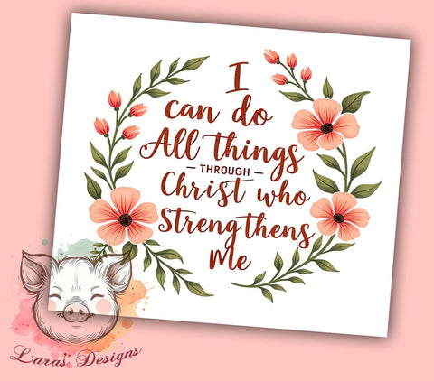 Inspirational Tumbler, Christian Drinkware, Faith-Based Gift, Religious Mug, Motivational Tumbler, 20oz Sublimation Wrap, Bible Verse Tumbler Sublimation Lara' s Designs 