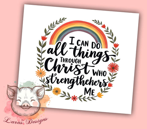 Inspirational Tumbler, Christian Drinkware, Faith-Based Gift, Religious Mug, Motivational Tumbler, 20oz Sublimation Wrap, Bible Verse Tumbler Sublimation Lara' s Designs 