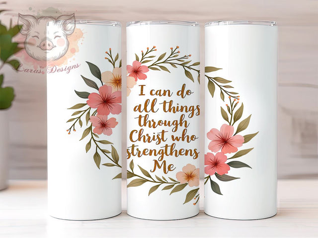 Inspirational Tumbler, Christian Drinkware, Faith-Based Gift, Religious Mug, Motivational Tumbler, 20oz Sublimation Wrap, Bible Verse Tumbler Sublimation Lara' s Designs 