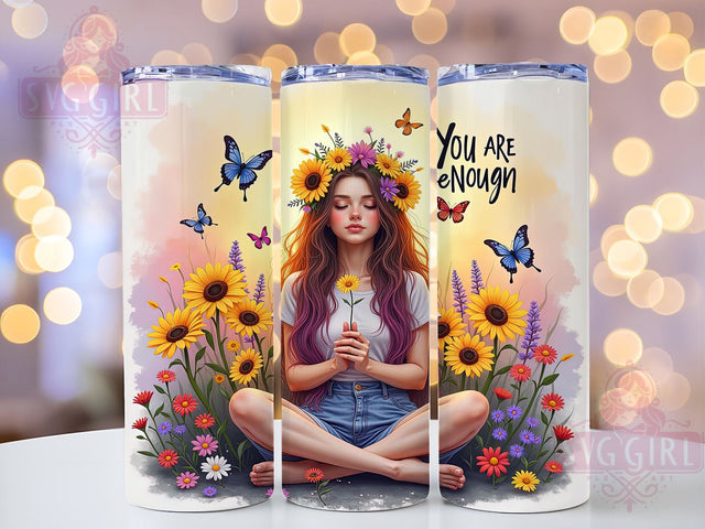 Inspirational Tumbler, Positive Quote, Sunflower Design, 20oz PNG, Motivational Drinkware, Sublimation Art, Digital Download Sublimation SvggirlplusArt 