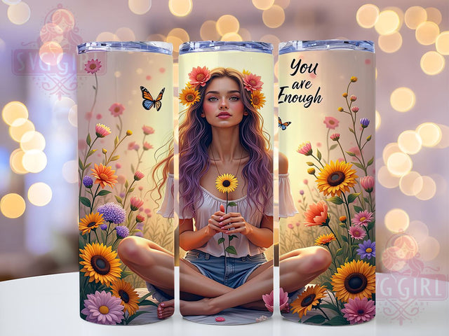 Inspirational Tumbler, Positive Quote, Sunflower Design, 20oz PNG, Motivational Drinkware, Sublimation Art, Digital Download Sublimation SvggirlplusArt 