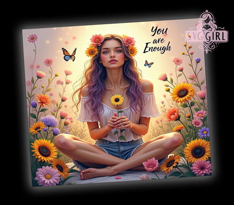 Inspirational Tumbler, Positive Quote, Sunflower Design, 20oz PNG, Motivational Drinkware, Sublimation Art, Digital Download Sublimation SvggirlplusArt 