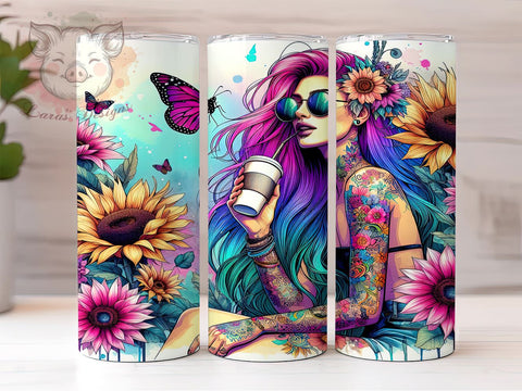 Inspirational Tumblers, Sunflower Girl, Sarcastic Affirmations, 20oz Tumbler Wrap, PNG Download, Cute Drinkware, Digital Sublimation Sublimation Lara' s Designs 