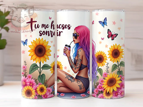 Inspirational Tumblers, Sunflower Girl, Sarcastic Affirmations, 20oz Tumbler Wrap, PNG Download, Cute Drinkware, Digital Sublimation Sublimation Lara' s Designs 