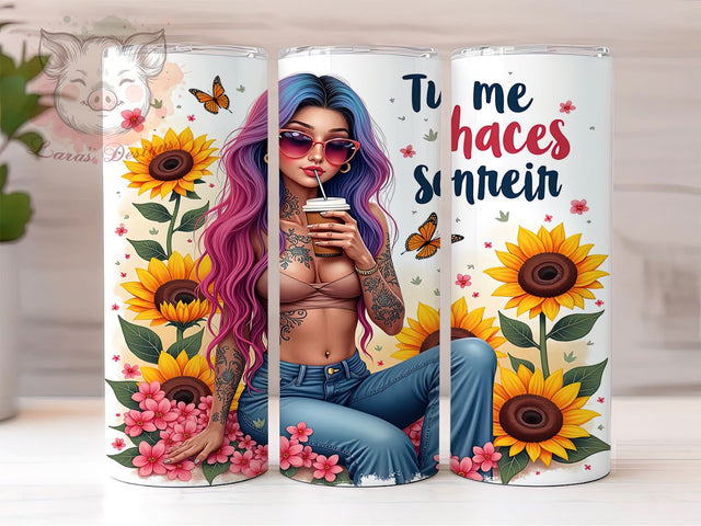 Inspirational Tumblers, Sunflower Girl, Sarcastic Affirmations, 20oz Tumbler Wrap, PNG Download, Cute Drinkware, Digital Sublimation Sublimation Lara' s Designs 