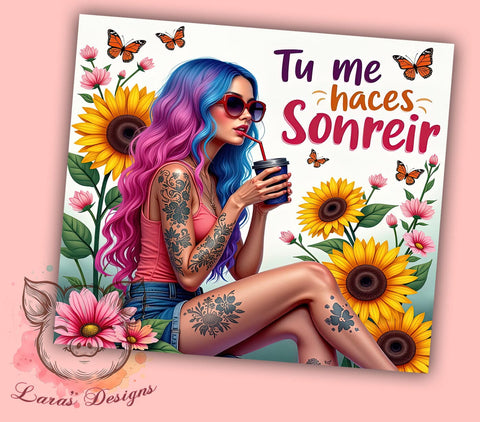 Inspirational Tumblers, Sunflower Girl, Sarcastic Affirmations, 20oz Tumbler Wrap, PNG Download, Cute Drinkware, Digital Sublimation Sublimation Lara' s Designs 