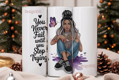 Inspirational Woman Tumbler Wrap Sublimation DesignSVG 