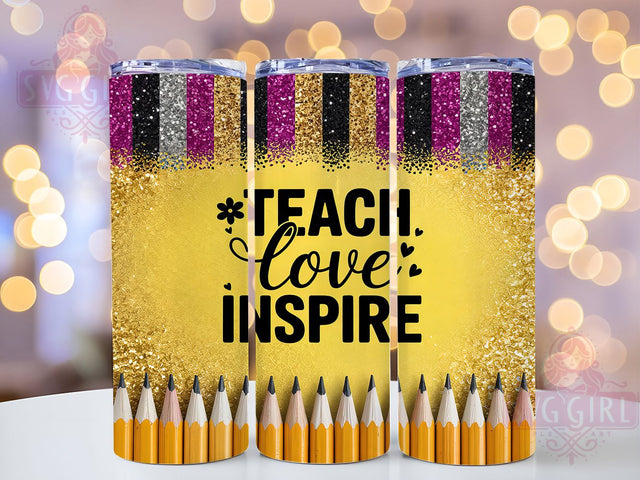 Inspired Educator Quote Tumbler Wrap, Educator Quote Design, Teacher Motivation Gift, Classroom Love Theme, Teaching Spirit Gift, Education Quote Art, Teacher Passion Present Sublimation SvggirlplusArt 