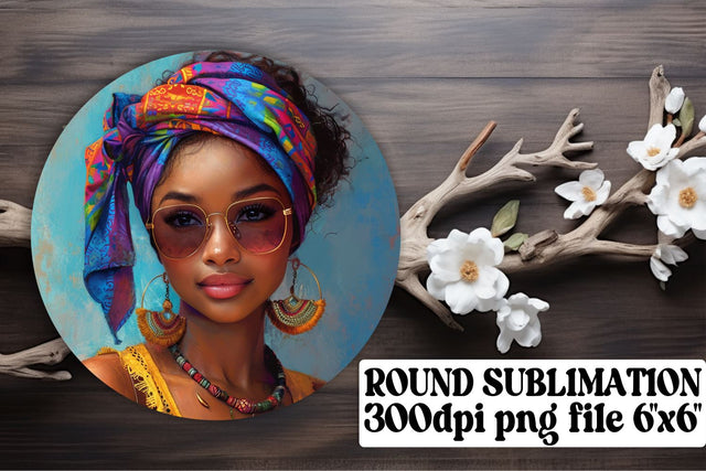 Inspiring Afro American Round Art Sublimation afrosvg 