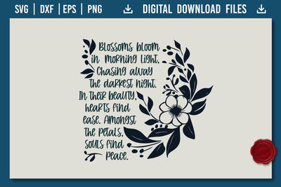 Inspiring quote Blossom poem SVG SVG Boertiek 