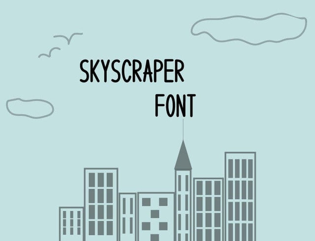 Inspiring Skyscraper Font OTF TTF, A Bold Tall Display Font for Big Dreams & Bold Statements Font Sarahs Artistic Studio 