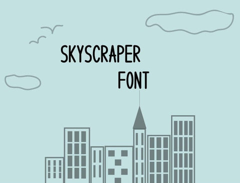 Inspiring Skyscraper Font OTF TTF, A Bold Tall Display Font for Big Dreams & Bold Statements Font Sarahs Artistic Studio 
