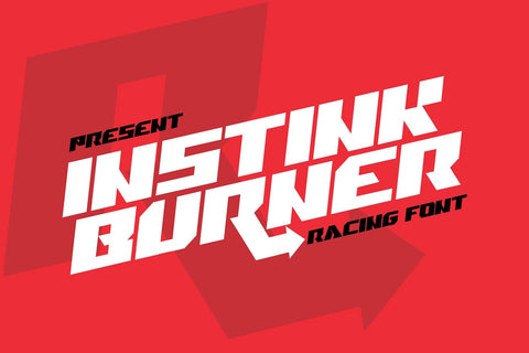 Instink Burner - Arrow Racing Display font Font Mozzatype 