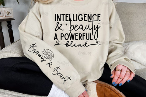 Intelligence & beauty a powerful blend Sleeve SVG Design SVG Designangry 