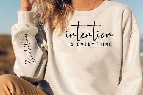 Intention is everything, Jesus Motivational Inspirational Sleeve Shirt SVG Design, SVG FiveStarCrafting 