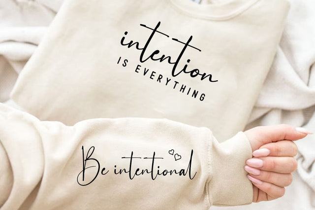 Intention is everything, Jesus Motivational Inspirational Sleeve Shirt SVG Design, SVG FiveStarCrafting 