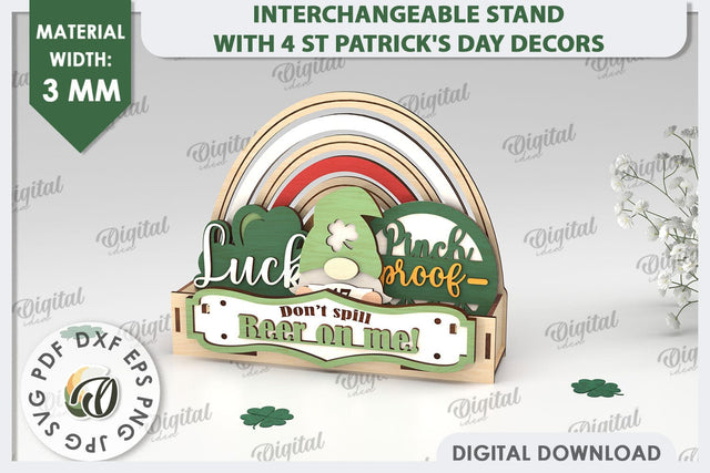 Interchangeable Stand St Patrick's Day Laser Cut SVG Evgenyia Guschina 