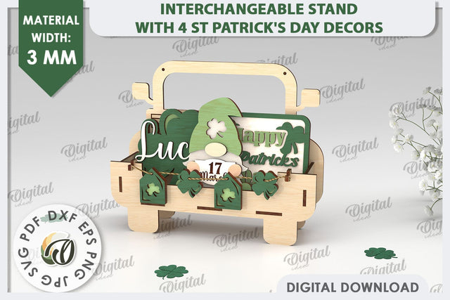 Interchangeable Stand St Patrick's Day Laser Cut SVG Evgenyia Guschina 