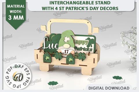 Interchangeable Stand St Patrick's Day Laser Cut SVG Evgenyia Guschina 