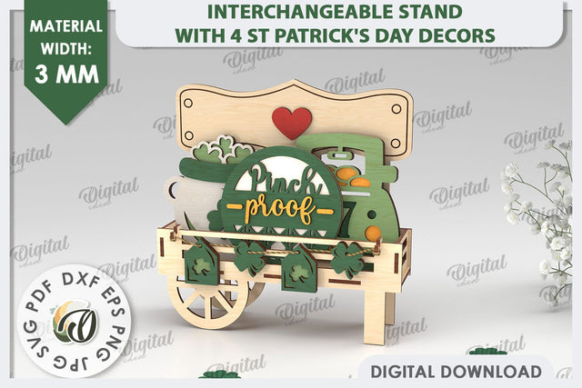 Interchangeable Stand St Patrick's Day Laser Cut SVG Evgenyia Guschina 