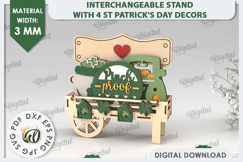 Interchangeable Stand St Patrick's Day Laser Cut SVG Evgenyia Guschina 