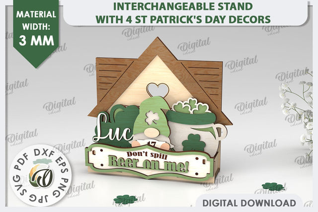 Interchangeable Stand St Patrick's Day Laser Cut SVG Evgenyia Guschina 