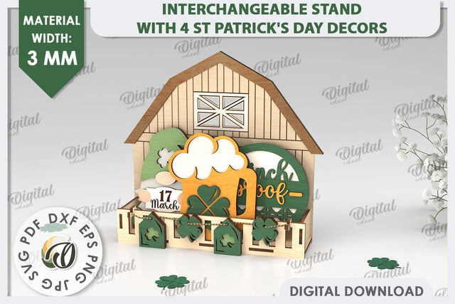 Interchangeable Stand St Patrick's Day Laser Cut SVG Evgenyia Guschina 