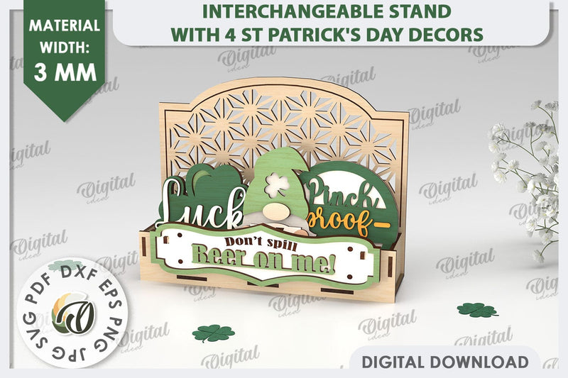 Interchangeable Stand St Patrick's Day Laser Cut SVG Evgenyia Guschina 