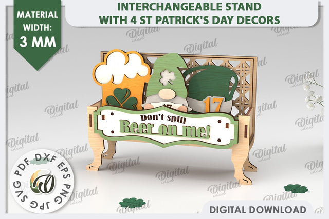 Interchangeable Stand St Patrick's Day Laser Cut SVG Evgenyia Guschina 